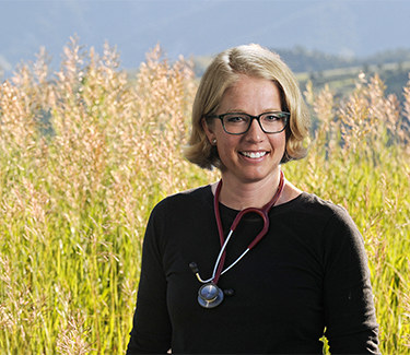 Heather Wheeler, M.D. outside Bozeman Clinic in Bozeman, MT