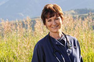 Geneva Behr, RN outside in Bozeman, MT