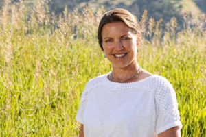 lab scientist Teresa Galli outside Bozeman Clinic in Bozeman, MT