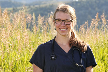 Emily Linn, RN outside in Bozeman, MT