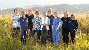 Bozeman Clinic nurses outside the office in Bozeman, MT