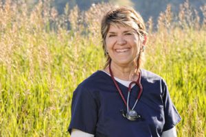 Nancy Slyngstad, LPN outside in Bozeman, MT