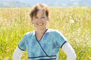 lab scientist Jennifer Vidmar outside Bozeman Clinic in Bozeman, MT