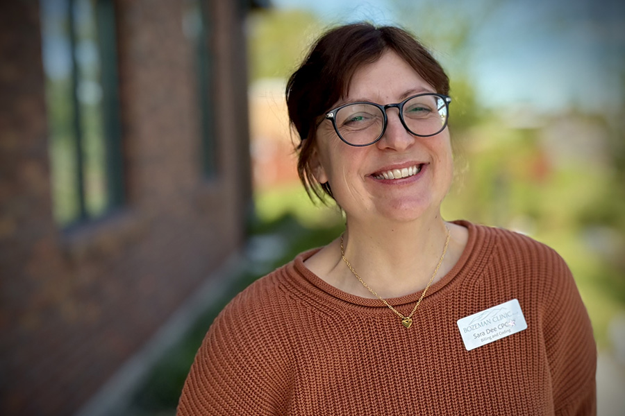 Bozeman Clinic Administrator Judy Douglas outside Bozeman Clinic in Bozeman, MT